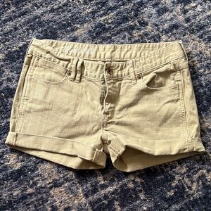 Madewell Tan Rolled Hem Denim Shorts